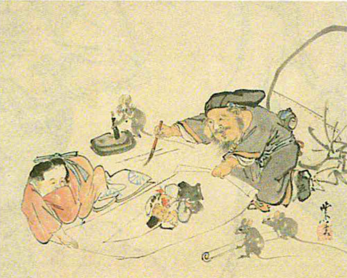 恵比寿を描く大黒